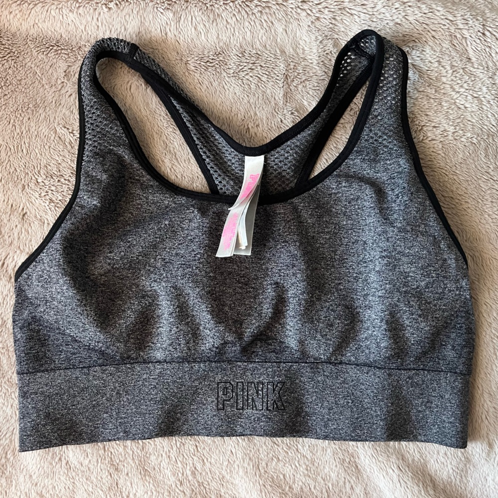 PINK Victoria's Secret Women's Gray Sports Bra